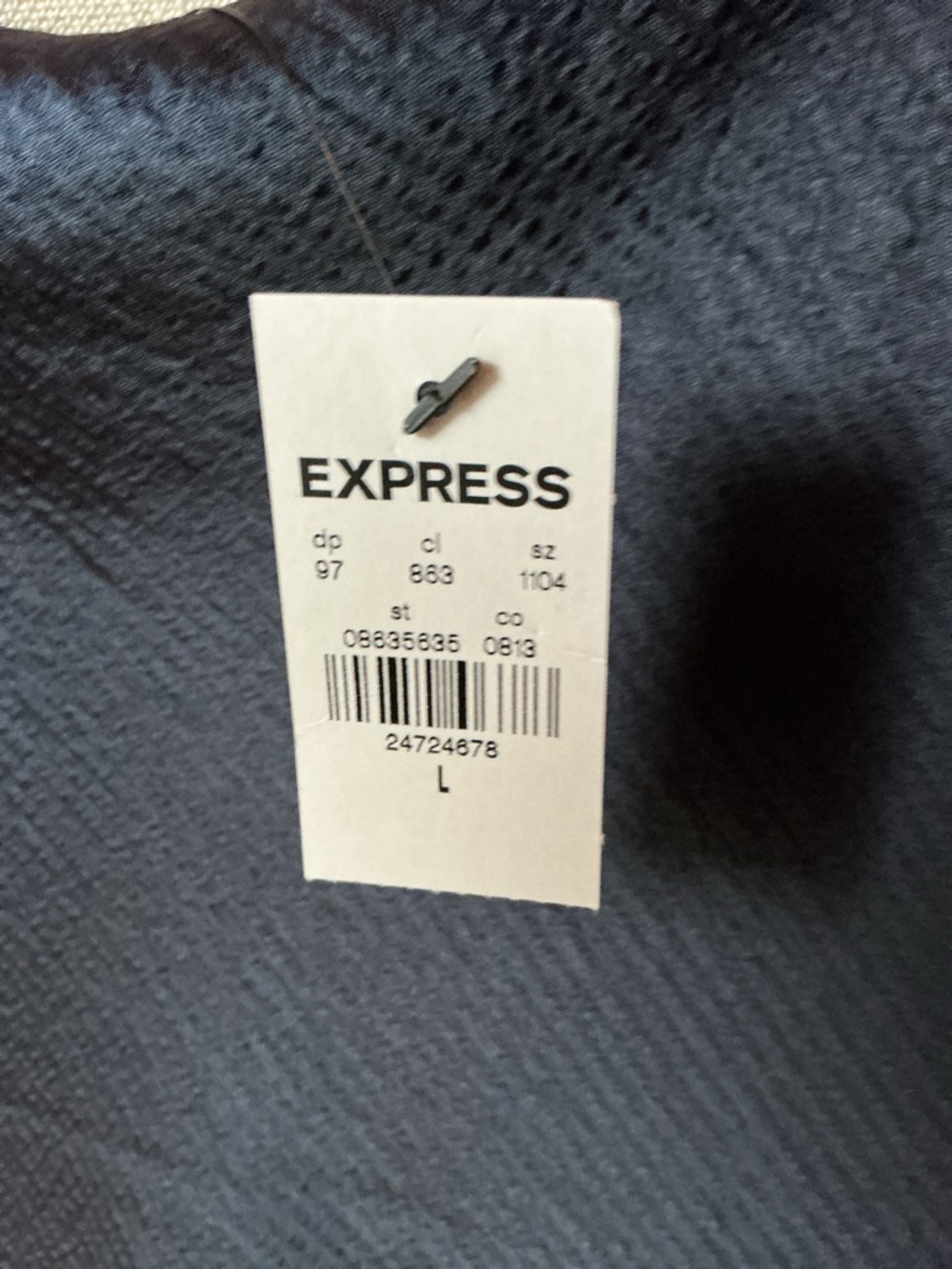 NWT -Express Women's Navy Satin V-Neck Cami Top ~ Sz L - Picture 2 of 14